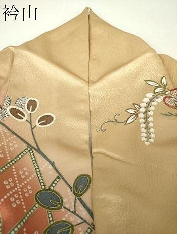 平和屋着物●訪問着　駒刺繍　舞蝶花文　暈し染め　金彩　正絹　逸品　DABG8416ps
