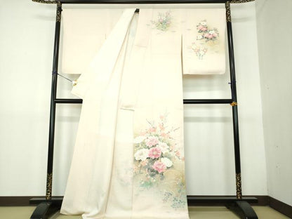 平和屋着物●京友禅の第一人者　松井青々　訪問着　吉祥花文　暈し染め　金彩　正絹　逸品　DABG8417ps