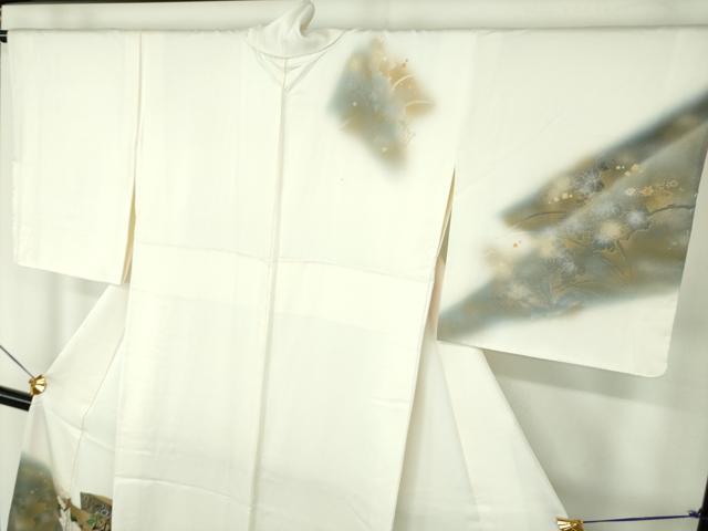 平和屋着物●訪問着　手描き　地紙吉祥花文　暈し染め　金銀彩　正絹　逸品　DABG8418ps