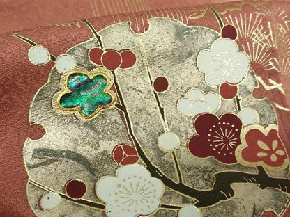 平和屋着物●訪問着　螺鈿　雪輪舞蝶花文　暈し染め　金銀彩　正絹　逸品　DABG8421ps