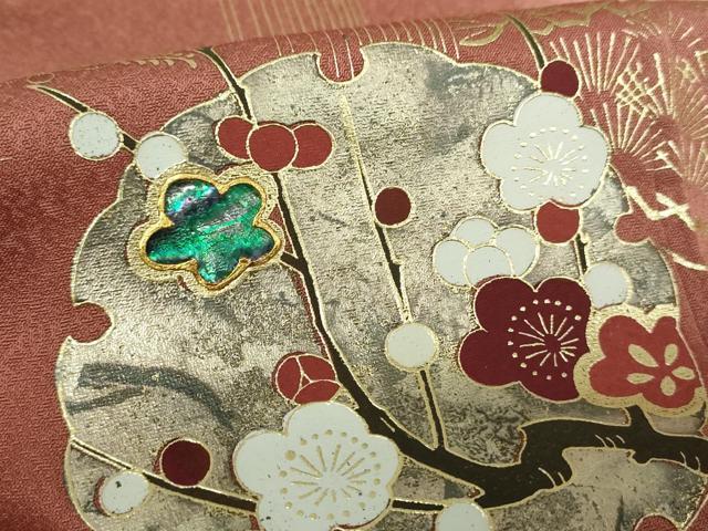 平和屋着物●訪問着　螺鈿　雪輪舞蝶花文　暈し染め　金銀彩　正絹　逸品　DABG8421ps