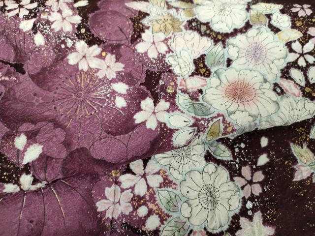 平和屋着物●越後十日町の一流染匠　桐屋・翠山工房　訪問着　絞り　辻が花　金彩　やまと金ラベル　正絹　逸品　DABG8427ps