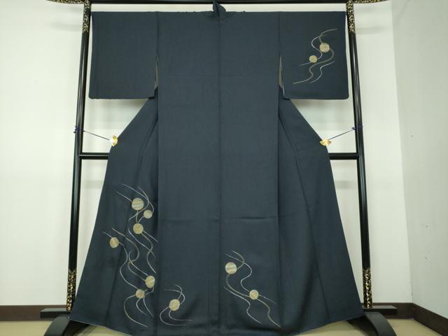 平和屋着物●中国三大刺繍　スワトウ刺繍　汕頭刺繍　総刺繍　訪問着　流水花丸文　金銀彩　健勝苑扱い　正絹　逸品　DABG8428ps