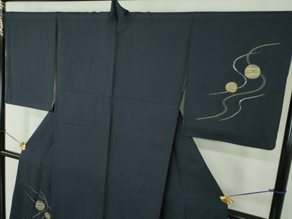 平和屋着物●中国三大刺繍　スワトウ刺繍　汕頭刺繍　総刺繍　訪問着　流水花丸文　金銀彩　健勝苑扱い　正絹　逸品　DABG8428ps