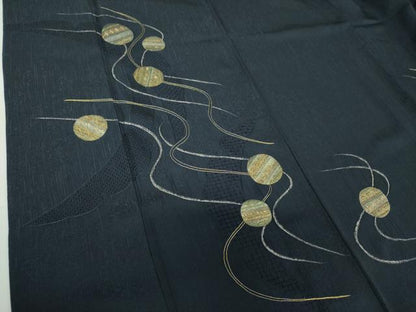 平和屋着物●中国三大刺繍　スワトウ刺繍　汕頭刺繍　総刺繍　訪問着　流水花丸文　金銀彩　健勝苑扱い　正絹　逸品　DABG8428ps