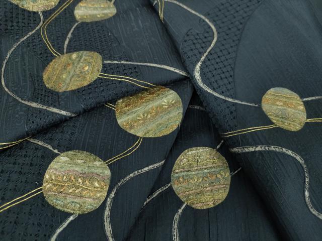 平和屋着物●中国三大刺繍　スワトウ刺繍　汕頭刺繍　総刺繍　訪問着　流水花丸文　金銀彩　健勝苑扱い　正絹　逸品　DABG8428ps