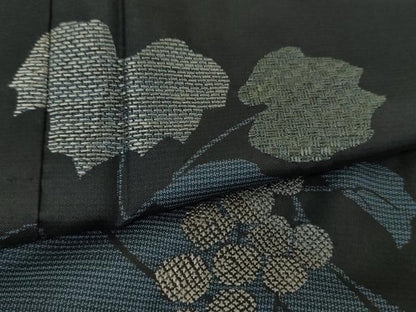 平和屋着物●本場大島紬　訪問着　作家物　刺繍　雅一扇　葡萄蔦の葉文　ほていや扱い　正絹　逸品　未使用　DABG8431ps