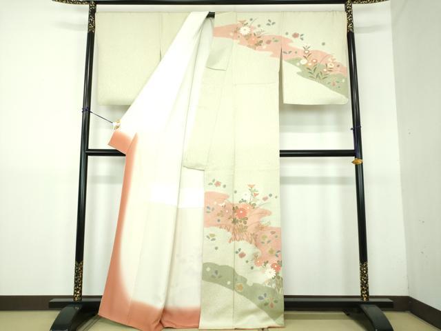 平和屋着物●訪問着　絞り　籬花文　金彩　正絹　逸品　DABG8438ps