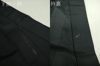 平和屋着物●男性　色無地　キングサイズ　黒地　正絹　逸品　DABG8440ps