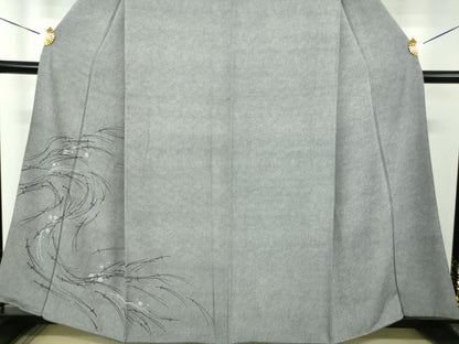 平和屋着物●江戸小紋　色留訪問着　舞桜　敷松葉　鮫小紋柄　三越扱い　正絹　逸品　DABG8449ps