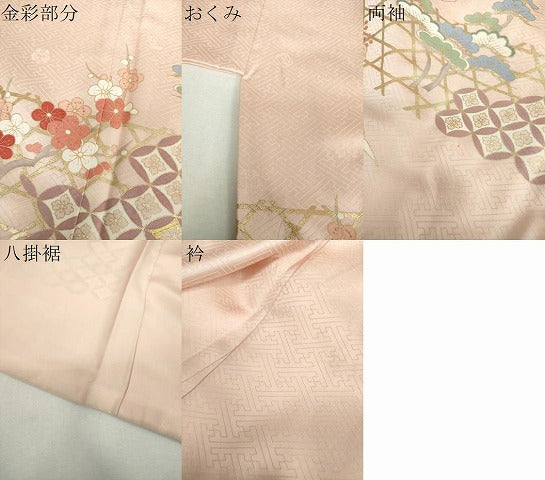 平和屋着物●十日町老舗ブランド　吉澤友禅　吾妻徳穂　訪問着　刺繍　吉祥花文　金彩　正絹　逸品　DABG8451ps