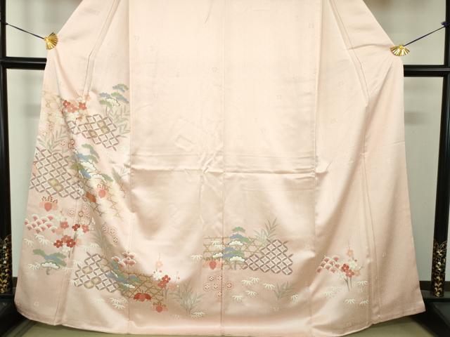 平和屋着物●十日町老舗ブランド　吉澤友禅　吾妻徳穂　訪問着　刺繍　吉祥花文　金彩　正絹　逸品　DABG8451ps