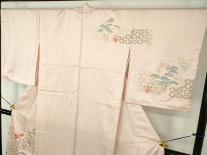 平和屋着物●十日町老舗ブランド　吉澤友禅　吾妻徳穂　訪問着　刺繍　吉祥花文　金彩　正絹　逸品　DABG8451ps