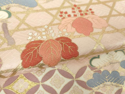 平和屋着物●十日町老舗ブランド　吉澤友禅　吾妻徳穂　訪問着　刺繍　吉祥花文　金彩　正絹　逸品　DABG8451ps