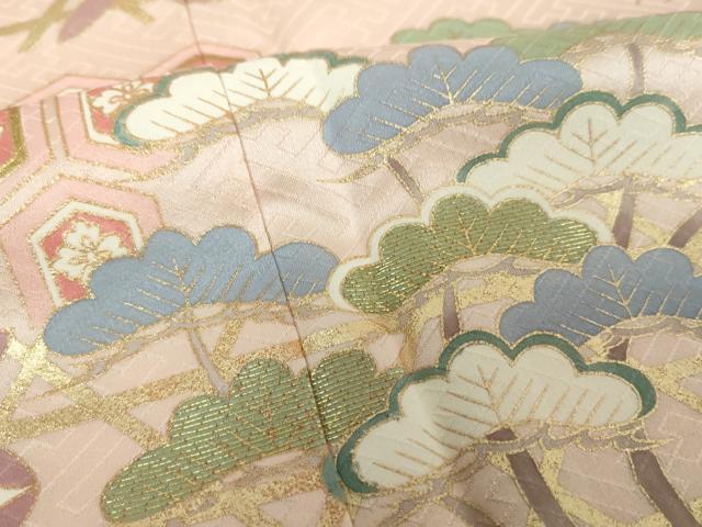 平和屋着物●十日町老舗ブランド　吉澤友禅　吾妻徳穂　訪問着　刺繍　吉祥花文　金彩　正絹　逸品　DABG8451ps