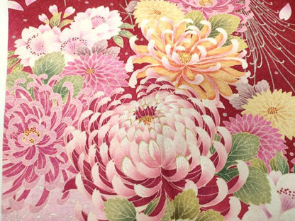 平和屋着物●豪華振袖　刺繍　乱菊　舞桜　暈し染め　金彩　銀通し地　正絹　逸品　DABG8452ps