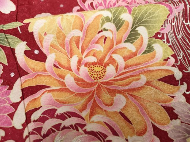 平和屋着物●豪華振袖　刺繍　乱菊　舞桜　暈し染め　金彩　銀通し地　正絹　逸品　DABG8452ps