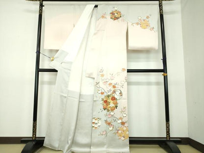 平和屋着物●訪問着　吉祥花丸文　金彩　ますいわ屋扱い　正絹　逸品　DABG8455ps