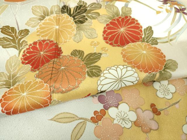 平和屋着物●訪問着　吉祥花丸文　金彩　ますいわ屋扱い　正絹　逸品　DABG8455ps