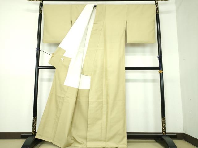 平和屋着物●上質な色無地　福叶　柳茶色　正絹　逸品　DABG8458ps