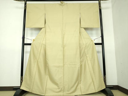 平和屋着物●上質な色無地　福叶　柳茶色　正絹　逸品　DABG8458ps