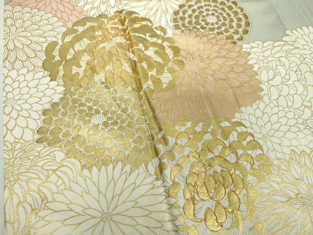 平和屋着物●訪問着　駒刺繍　菊文　乱菊　金彩　正絹　逸品　DABG8460ps