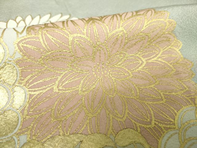 平和屋着物●訪問着　駒刺繍　菊文　乱菊　金彩　正絹　逸品　DABG8460ps