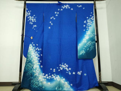 平和屋着物●豪華振袖　舞花文　金通し地　正絹　逸品　DABG8462ps