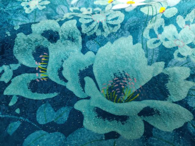 平和屋着物●豪華振袖　舞花文　金通し地　正絹　逸品　DABG8462ps