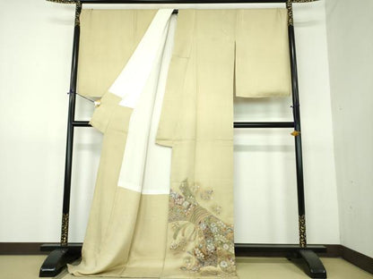 平和屋着物●樋熊哲也　訪問着　辻が花　絞り　手描き　束ね熨斗　辻が花　暈し染め　ロング丈　正絹　逸品　DABG8465ps