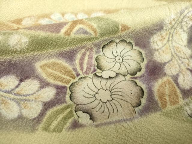 平和屋着物●樋熊哲也　訪問着　辻が花　絞り　手描き　束ね熨斗　辻が花　暈し染め　ロング丈　正絹　逸品　DABG8465ps