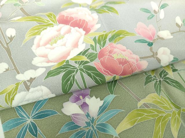 平和屋着物●十日町友禅作家　松雨　訪問着　吉祥花文　暈し染め　正絹　逸品　未使用　DABG8467ps
