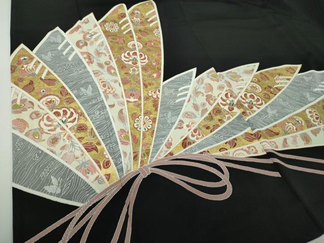 平和屋着物●豪華黒留袖　舞蝶更紗花文　金銀彩　鈴乃屋扱い　正絹　逸品　DABG8470ps