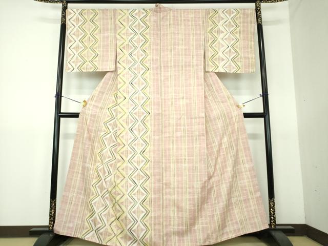 平和屋着物●訪問着　紬地　ろうけつ染め　七宝繋ぎ　正絹　逸品　DABG8475ps