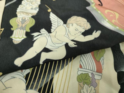 平和屋着物●上質な長襦袢　無双仕立て　半衿刺繍　ビーズ　楽器　天使　エンジェル　正絹　逸品　DABG8479ps