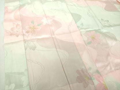 平和屋着物●振袖用長襦袢　無双仕立て　舞花地紋　暈し染め　正絹　逸品　未使用　DABG8482ps