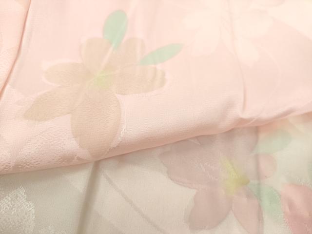 平和屋着物●振袖用長襦袢　無双仕立て　舞花地紋　暈し染め　正絹　逸品　未使用　DABG8482ps