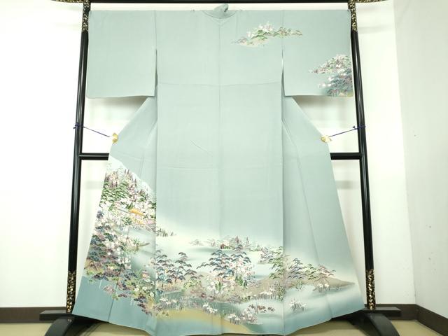 平和屋着物●訪問着　友禅　風景花文　京都きもの友禅扱い　正絹　逸品　DABG8484ps