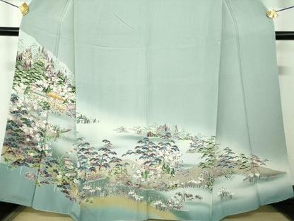 平和屋着物●訪問着　友禅　風景花文　京都きもの友禅扱い　正絹　逸品　DABG8484ps