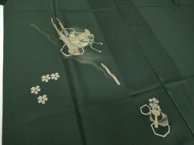 平和屋着物●訪問着　駒刺繍　楽器桜鳥文　金銀彩　やまと誂製　正絹　逸品　DABG8487ps