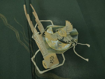 平和屋着物●訪問着　駒刺繍　楽器桜鳥文　金銀彩　やまと誂製　正絹　逸品　DABG8487ps