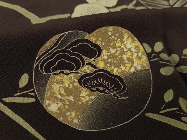 平和屋着物●訪問着　松竹梅　金彩　正絹　逸品　DABG8497ps