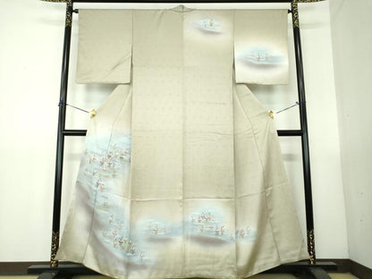 平和屋着物●訪問着　刺繍　杜若　暈し染め　正絹　逸品　未使用　DABG8505ps