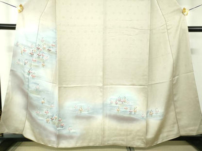 平和屋着物●訪問着　刺繍　杜若　暈し染め　正絹　逸品　未使用　DABG8505ps