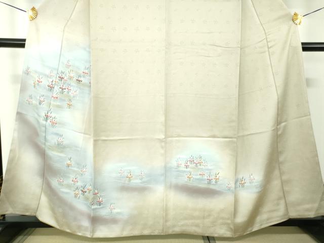 平和屋着物●訪問着　刺繍　杜若　暈し染め　正絹　逸品　未使用　DABG8505ps