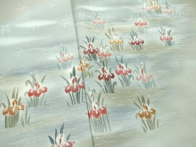 平和屋着物●訪問着　刺繍　杜若　暈し染め　正絹　逸品　未使用　DABG8505ps