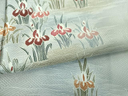 平和屋着物●訪問着　刺繍　杜若　暈し染め　正絹　逸品　未使用　DABG8505ps