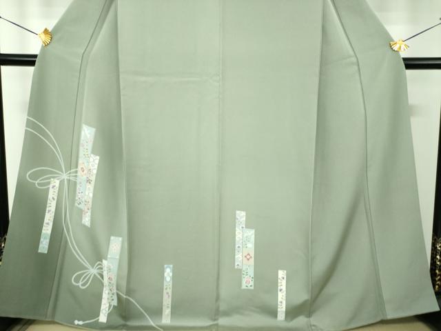 平和屋着物●訪問着　友禅　結び紐花鳥文　正絹　逸品　DABG8512ps