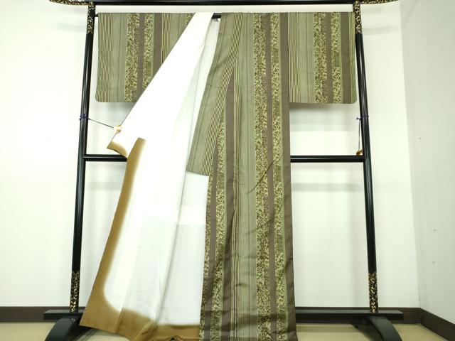 平和屋着物●本場染大島紬　更紗花間道　正絹　逸品　DABG8514ps