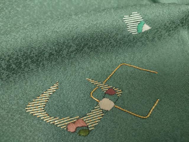平和屋着物●訪問着　作家物　竹屋町刺繍　駒刺繍　総刺繍　紋満紀　暈し染め　金糸　正絹　逸品　DABG8520ps